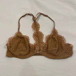 Free People Tan Lace Clip Front Bralette Size 36B
